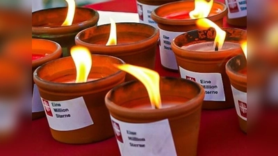 Kerzen als Zeichen der Solidarität sollen den Platz in ein Lichtermeer verwandeln. (Foto: Caritas Erding)