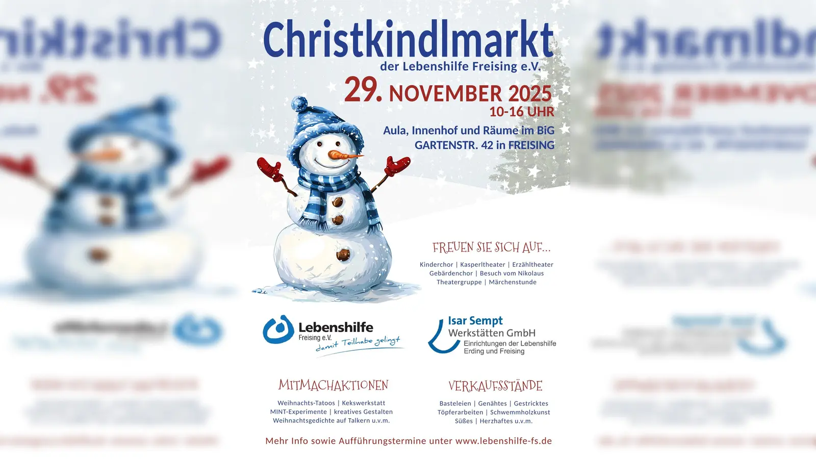 Der Weihnachtsmarkt der Lebenshilfe Freising. (Foto: Lebenshilfe)