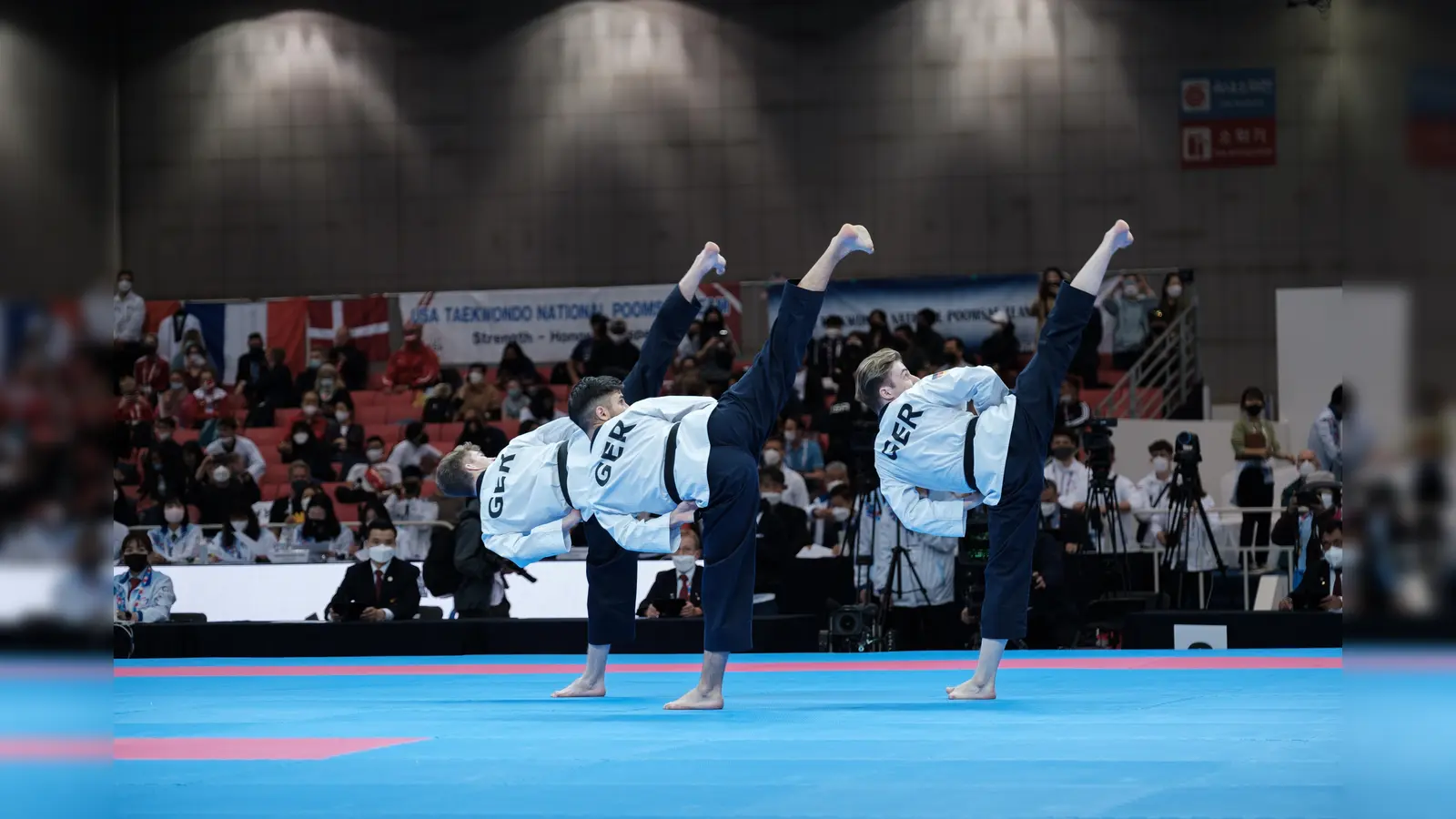 Bei der WM in Goyang: Emir Can Erdemir, Patrick Kuzenko und Leon Pfaffl. (Foto: Matthias Hoffmann)