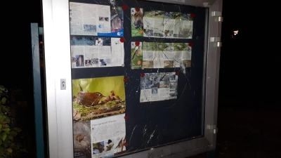 Wiederholt Ziel von Vandalismus: Der LBV-Schaukasten im Postanger. (Foto: LBV)