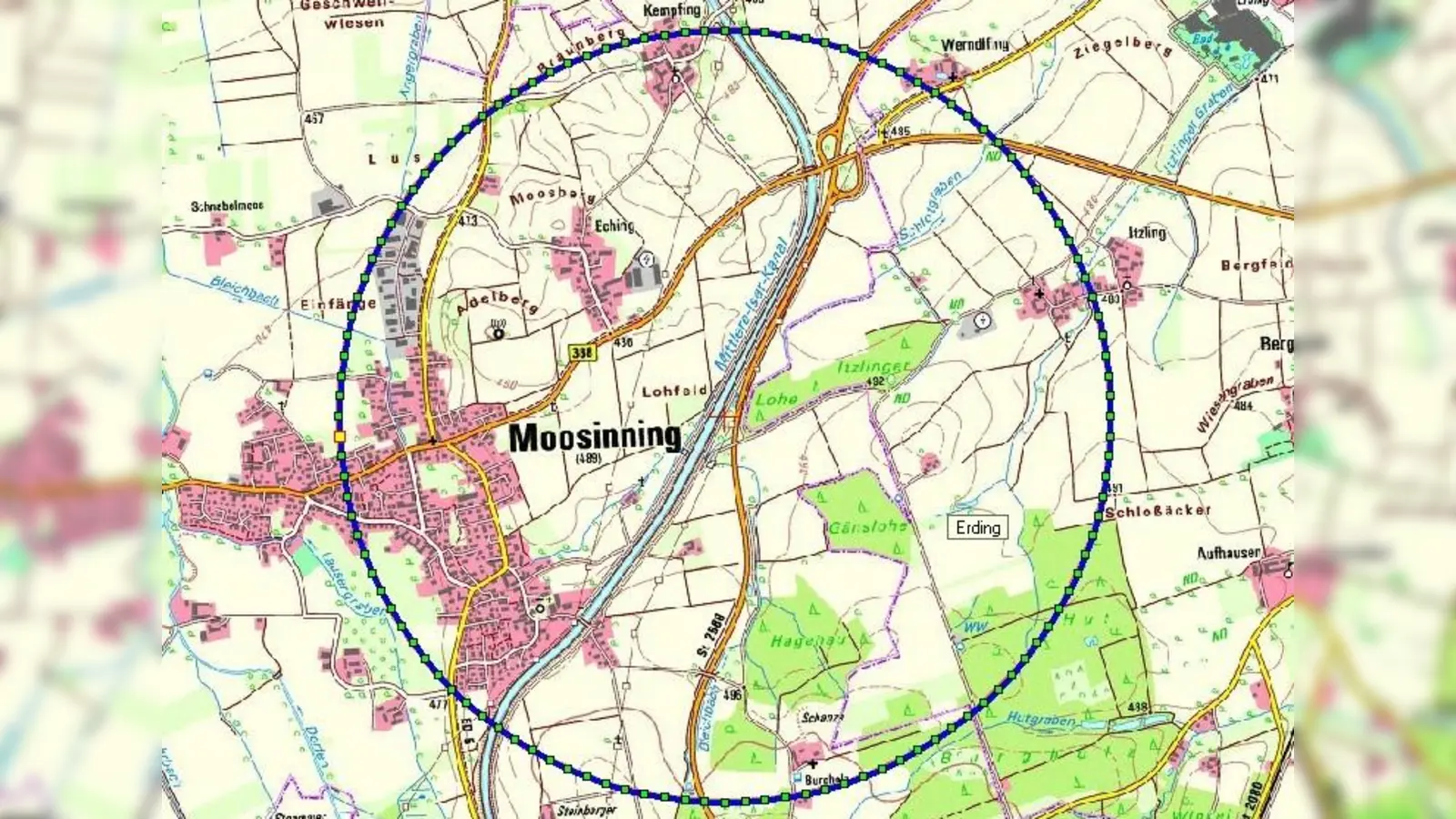 Seitens des Veterinäramts wurde dieser Sperrbezirk ausgewiesen. (Foto: LRA)