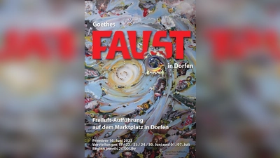 Mit diesem Plakt des Dorfener Künstlers Anton Empl wird für das Faust-Open Air geworben. (Foto: Stadt Dorfen)
