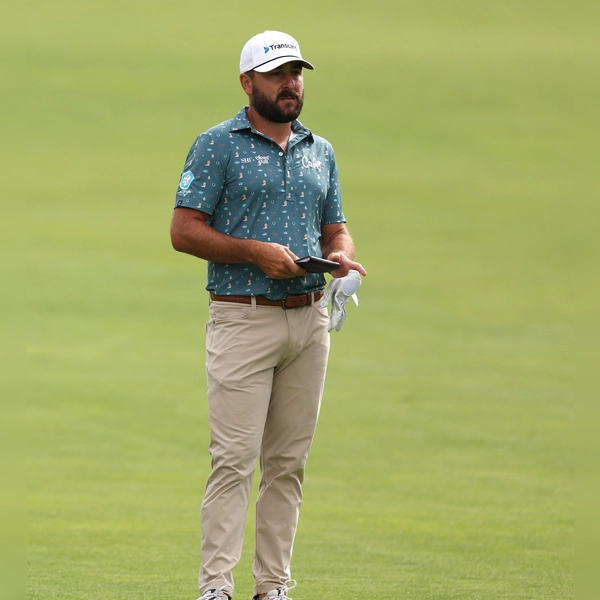 Stephan Jäger am ersten Loch während der ersten Runde der BMW Championship im Castle Pines Golf Club 2024 in Castle Rock, Colorado. (Foto: Harry How)