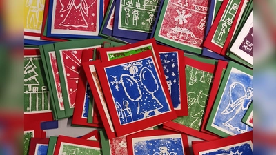 Wunderschöne Weihnachtskarten entstanden am AFG. (Foto: AFG)