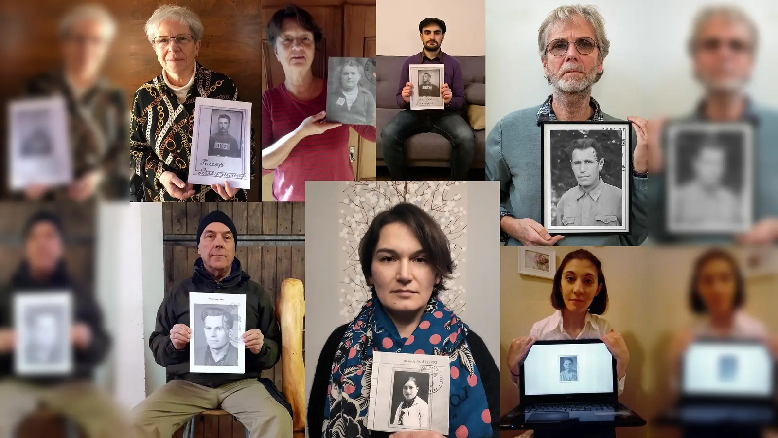 Als Zeichen der Unterstützung halten Menschen aus Erding und Umgebung die Gesichter der Betroffenen hoch. (Foto: Falk Messerschmidt)