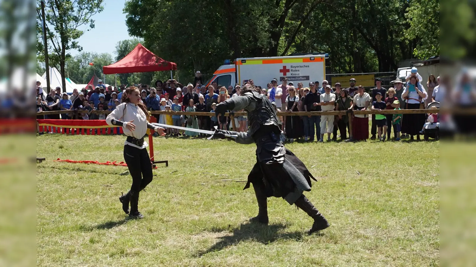 Eine tolle Pferde- und Fecht-Show bekamen die Zuschauer zu sehen. (Foto: bro)