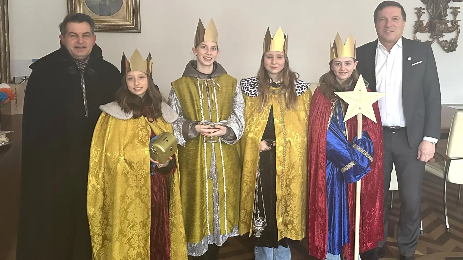 Hoher Besuch bei Oberbürgermeister Max Gotz. (Foto: Stadt Erding)