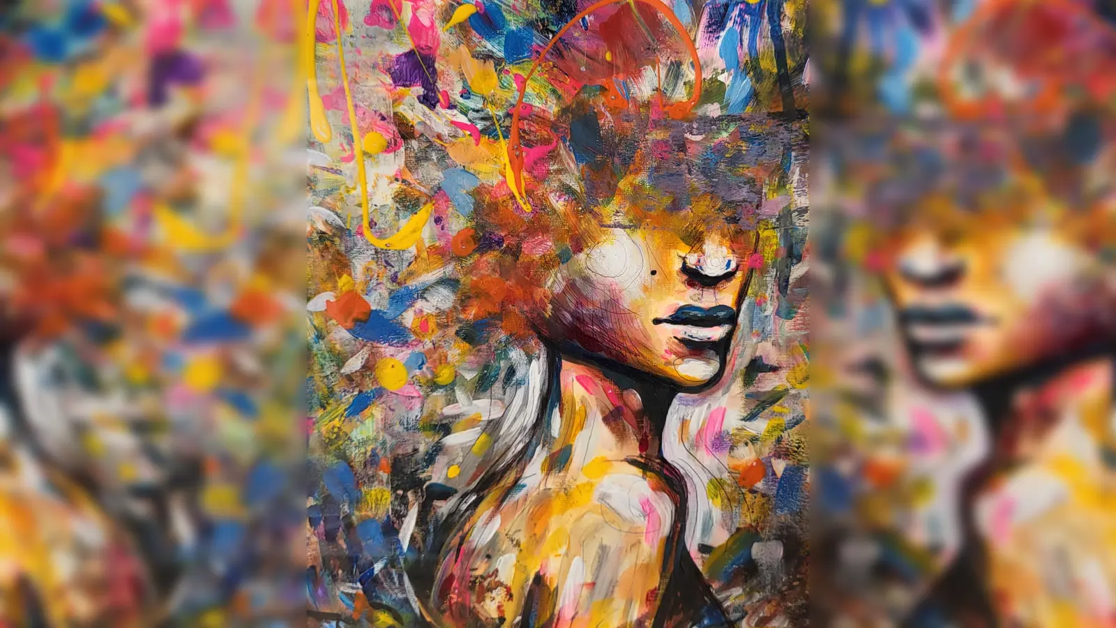 Ausdrucksstarke Bilder zeigt Teresa Kuba in der Stadtbibliothek. (Foto: Kuba)