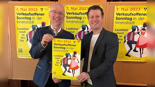 Stellten das Programm vor: Landshuts OB Alexander Putz (li.) und Stadtmarketingleiter Michael Bragulla. (Foto: Stadt Landshut)