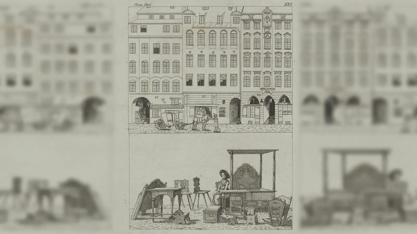 Das Grecklsche Kaffeehaus am Münchner Marienplatz im frühen 19. Jahrhundert (links, Nr. 86). (Foto: VA)