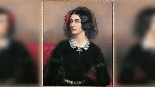 Das Porträtgemälde, Lola Montez (aus der Schönheitengalerie Ludwigs I.) stammt von Joseph Stieler, der es 1847 gemalt hatte. Zu sehen ist es im Schloss Nymphenburg. (Foto: © Bayerische Schlösserverwaltung www.schloesser.bayern.de)