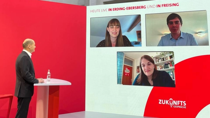 Virtuell zu Gast in der Gegend: Kanzlerkandidat Olaf Scholz (SPD). (Foto: SPD)