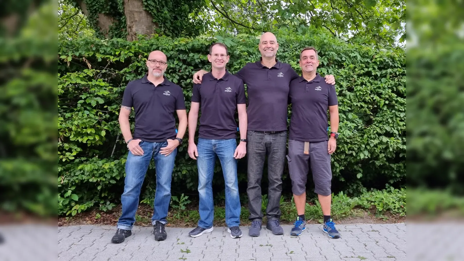 Arnd Zabka, Michael Hartmann, Max Königseder, Florian Eberl (v.l.) vin Trisport Erding fiebern dem Ironman Frankfurt am 26. Juni entgegen.  (Foto: Trisport Erding)