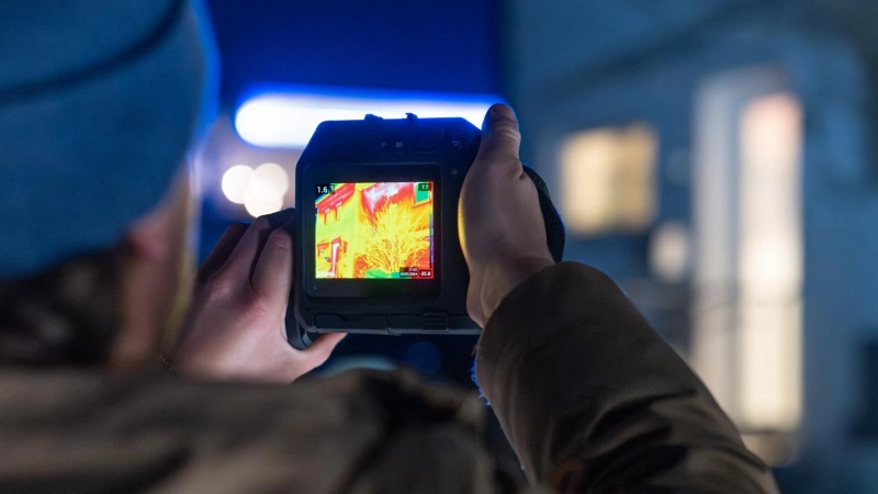 Die Thermografieaktion findet zur kalten Jahreszeit und vorwiegend im Dunkeln statt, wenn der größte Unterschied zwischen Innen- und Außentemperatur besteht. Tagsüber könnten die Sonnenstrahlen die Fassade erwärmen und das Ergebnis verfälschen. (Foto: Freisinger Stadtwerke)