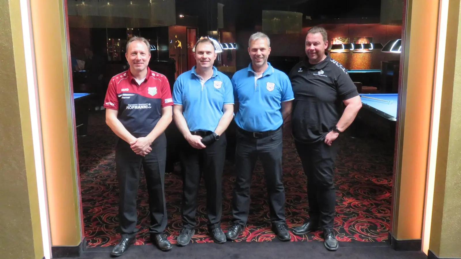 Die Erstplatzierten: Werner Zimmerer, Bezirksmeister Josef Scharl, Thomas Deuter und Stefan Klein (v. li.). (Foto: PBC)