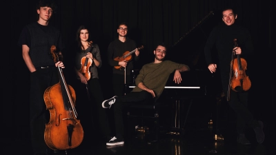 Das Echo Quartett und Pianist Jakob Kuen konzertieren in der Musikschule. (Foto: Fabian Mühlich)