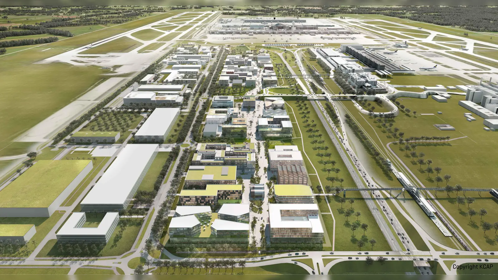 Das große Areal am Flughafen bietet viele Entwicklungsmöglichkeiten für Unternehmen. (Foto: FMG/Labcampus)