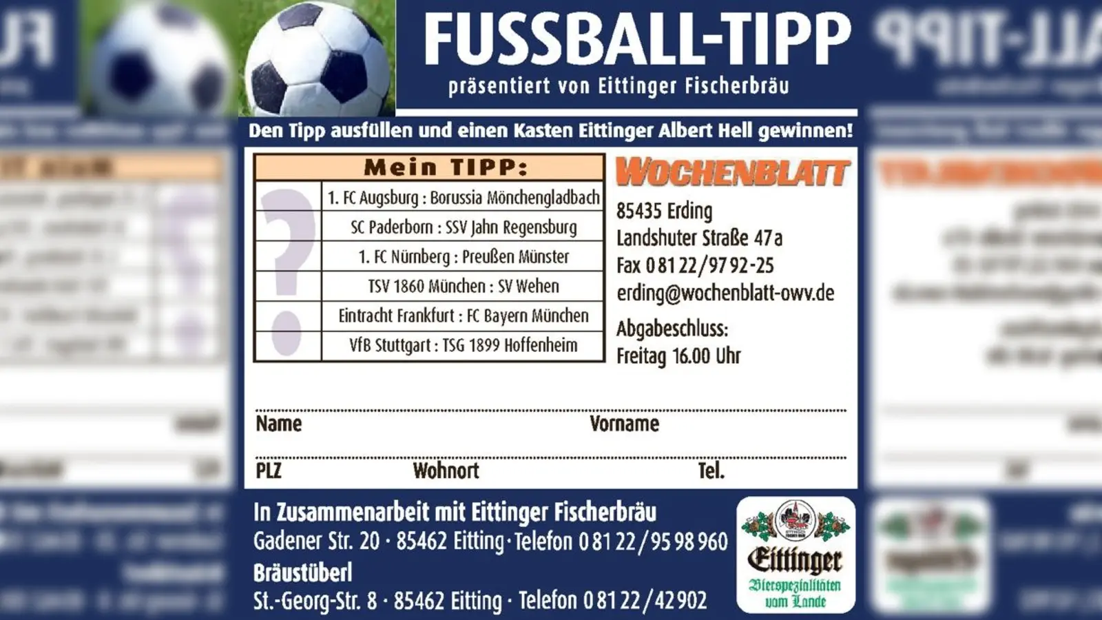 Fussball-Tipp KW 40 (Grafik: nsc)