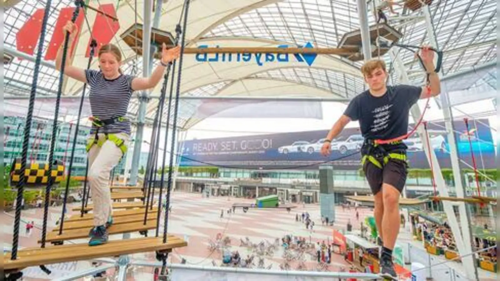 Zurück am Airport: Der Klettergarten sorgt für Action in luftiger Höhe. (Foto: FMG)