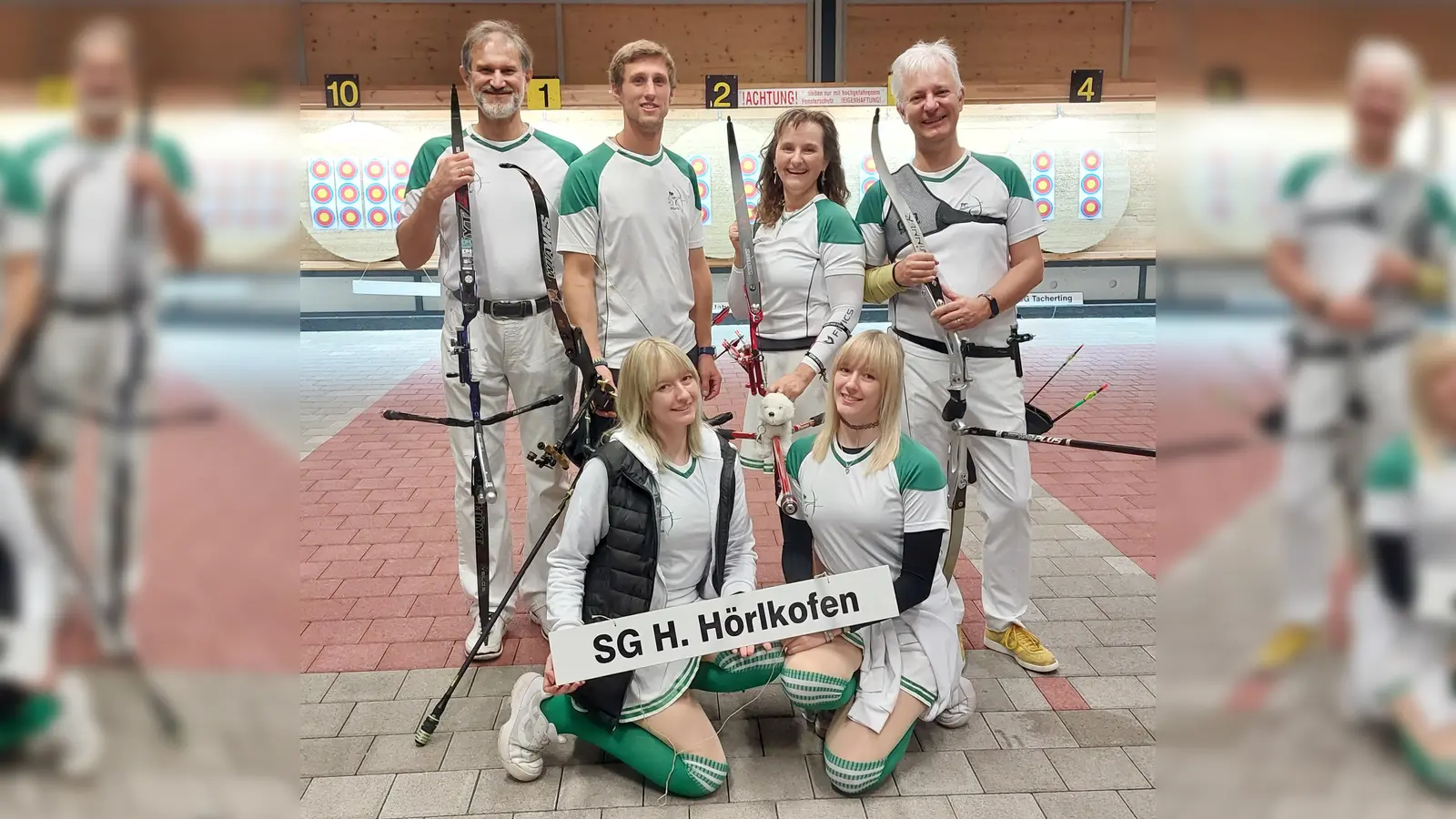 Oben von links nach rechts: Rafał Iciek, Adrian Bendfeldt sowie Marzena und Mario Wrodarczyk. Unten Jessica und Nicole Lach. (Foto: Verein)