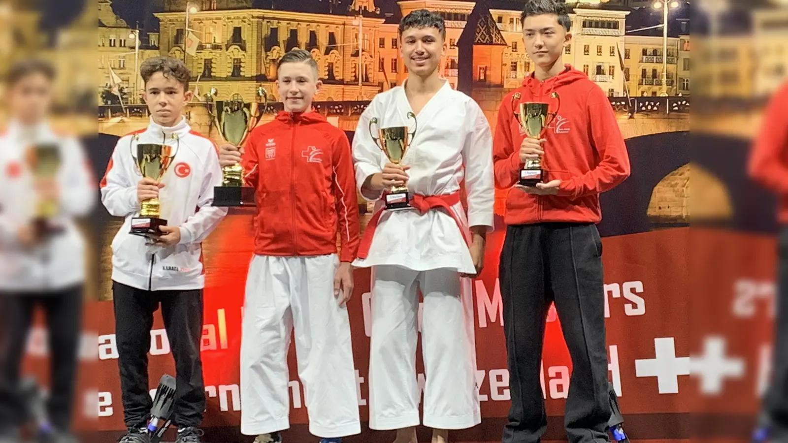 v. l.: 2. Pl. Kormaz Atakan, 1. Pl. Luethy Corsin Dio, 3. Pl. Mehvan Alhamad, 3. Pl. Iseppi Nevio (Quelle: TSV Erding)