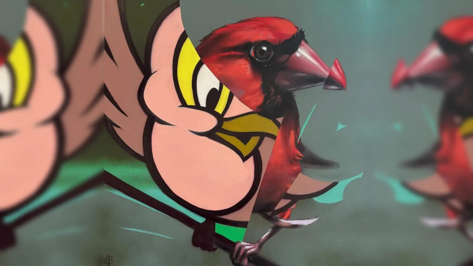 Mr. Woodland malte vor Ort ein Bild, dass für 450 Euro versteigert wurde. (Foto: Mr. Woodland)