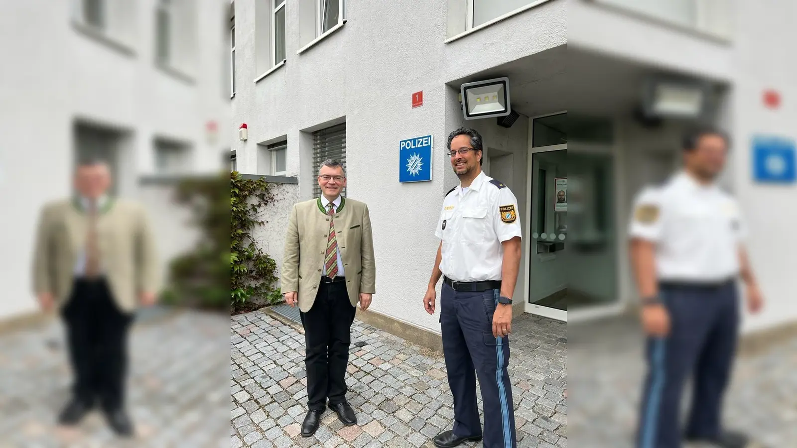 Der Gedankenaustausch ist sowohl für Staatsminister Dr. Herrmann als auch Polizeirat Dr. Küffner eine wichtige Angelegenheit. (Foto: Pressestelle Dr. Herrmann)